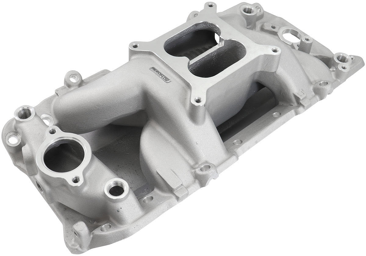 BBC Air Gap Intake Manifold Dual Plane Chev 454 Natur Oval AF6011-1001 - Aeroflow