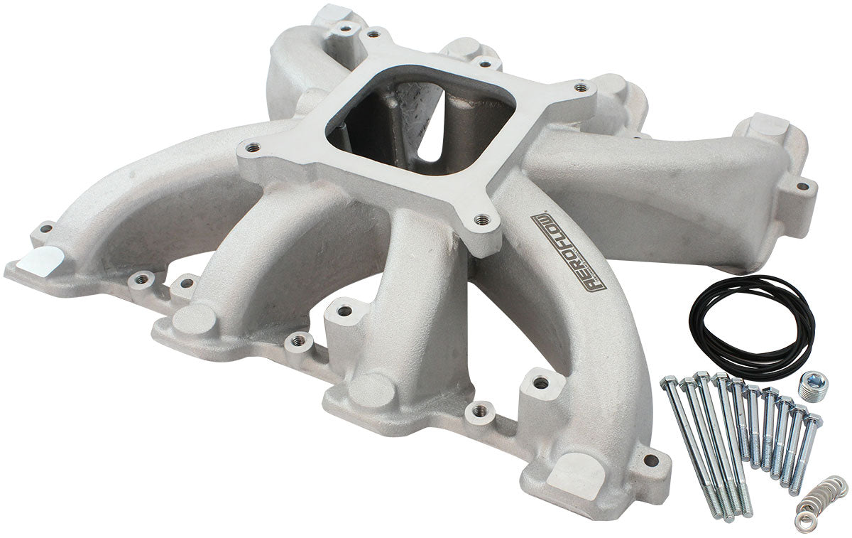 GM LS Carby Intake Manifold Cathedral Port Non-Efi LS1 LS2 Natural AF6040-5000 - Aeroflow