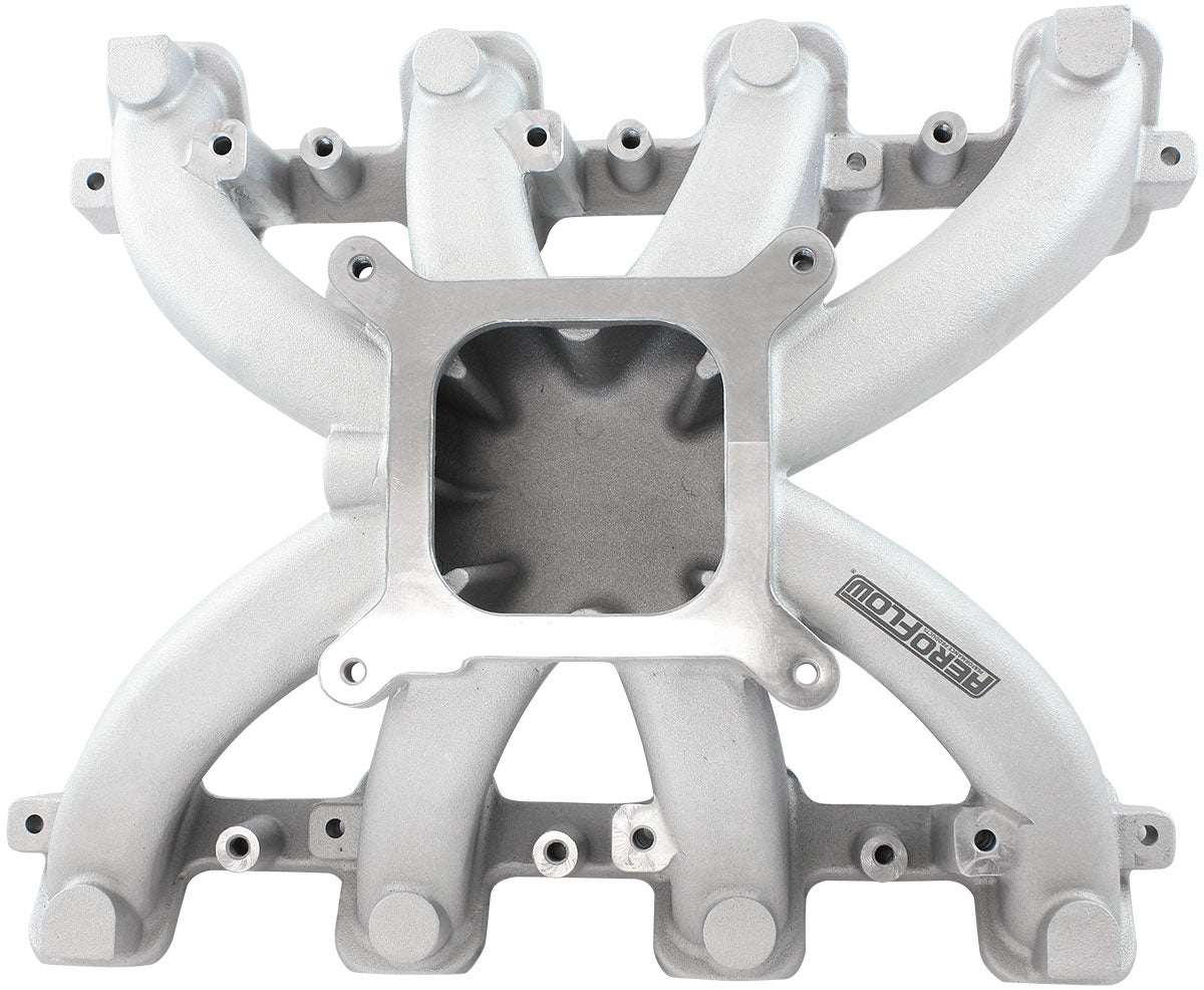 GM LS Carby Intake Manifold Rectangle Port Non-Efi LS3 Natural AF6040-6000 - Aeroflow