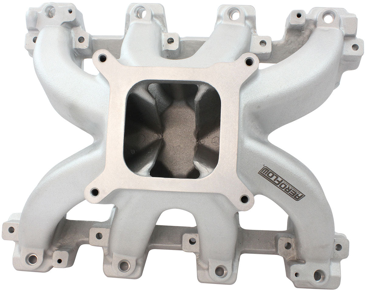 GM LS Carby Intake Manifold Cathedral Hi Rise EFI LS1 LS2 Natural AF6050-5001 - Aeroflow