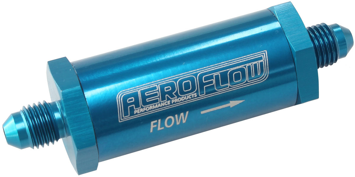 -4AN Turbo Inline Oil Filter Blue 30 Micron Washable AF607-04 - Aeroflow