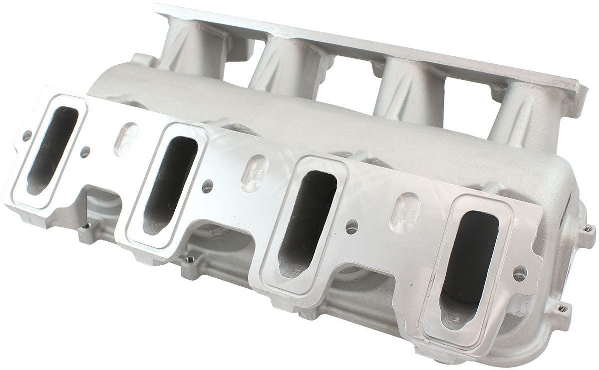 Low Rise Non EFI GM LS Base Modular Intake Mani Cathedral Port Natural AF6079-5000 - Aeroflow