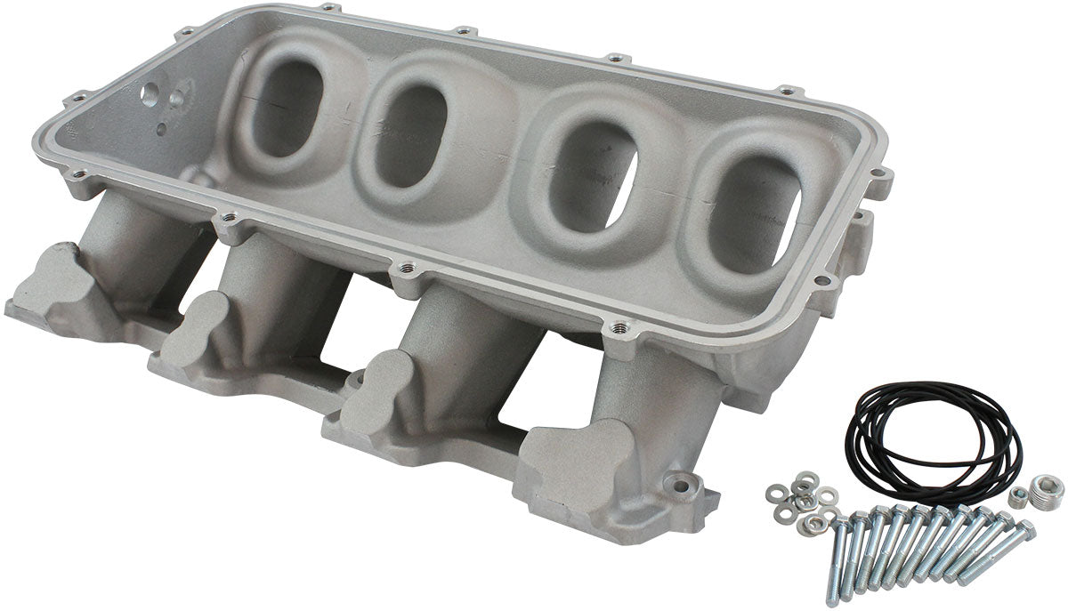 Low Rise Non EFI GM LS Base Modular Intake Mani Rectangle Port Natural AF6079-6000 - Aeroflow