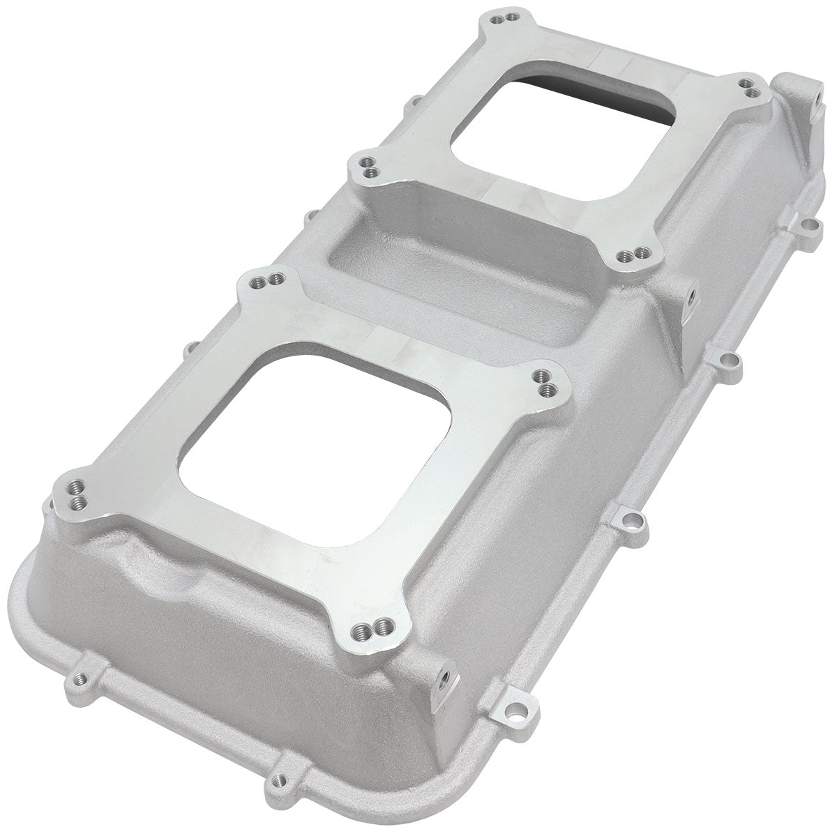 Dual Carburettor Top Plate Modular Intake Manifold 4150 Twin Natural Cast AF6085-0000 - Aeroflow