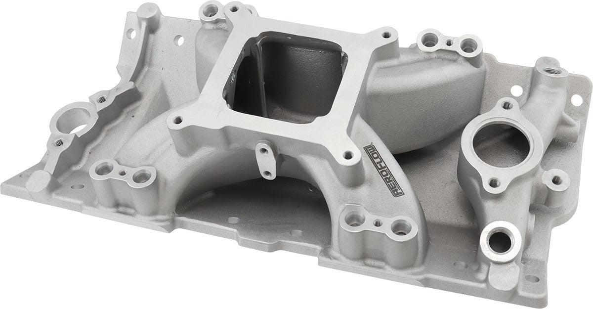 SBC EFI Air Gap Intake Manifolsingle Plane Chev 350 Natural AF6090-1000 - Aeroflow