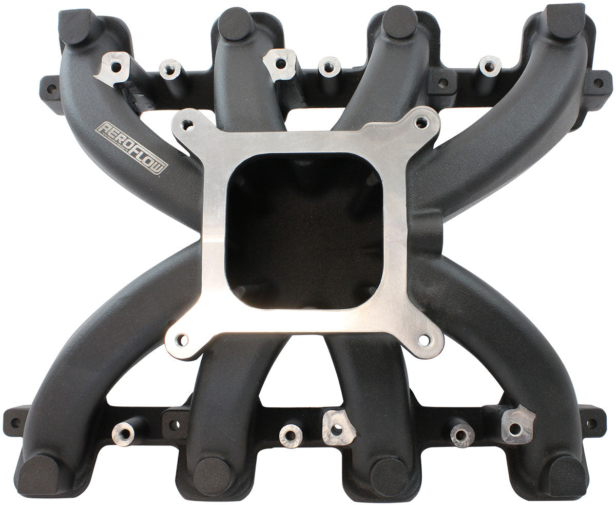 GM LS Carby Intake Manifold Rectangle Port Non-Efi LS3 Black AF6240-6000 - Aeroflow