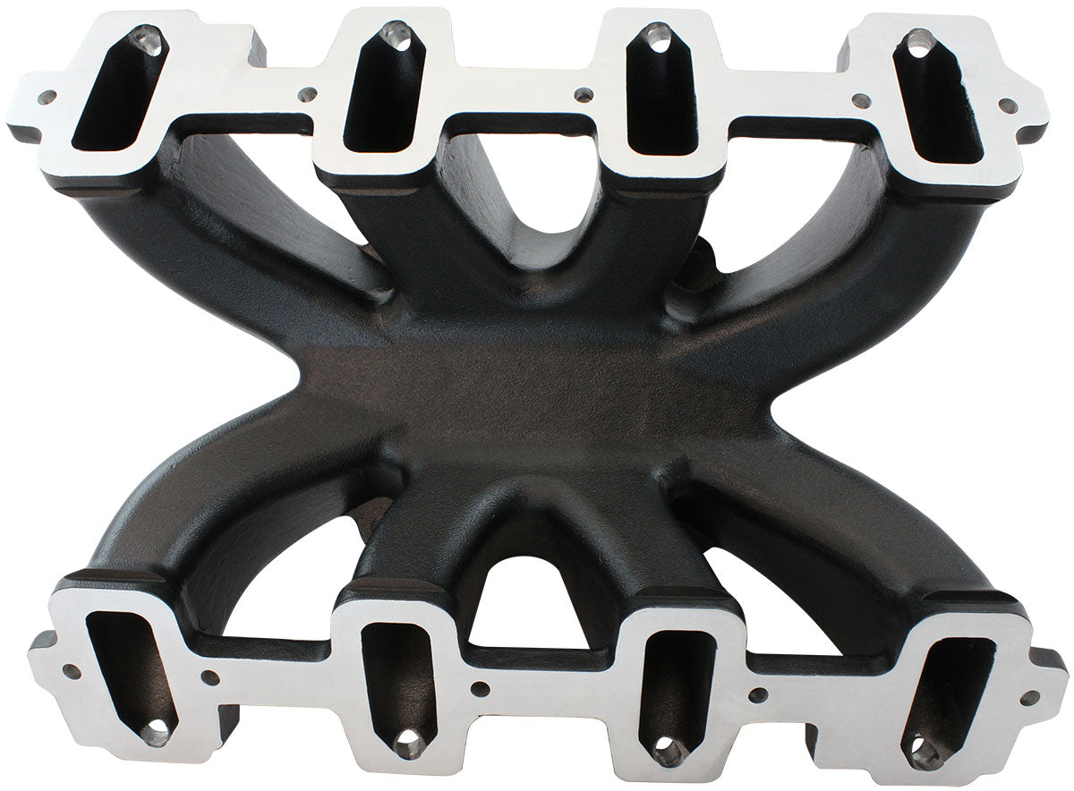 GM LS Carby Intake Manifold Cathedral Hi Rise EFI LS1 LS2 Black AF6250-5001 - Aeroflow