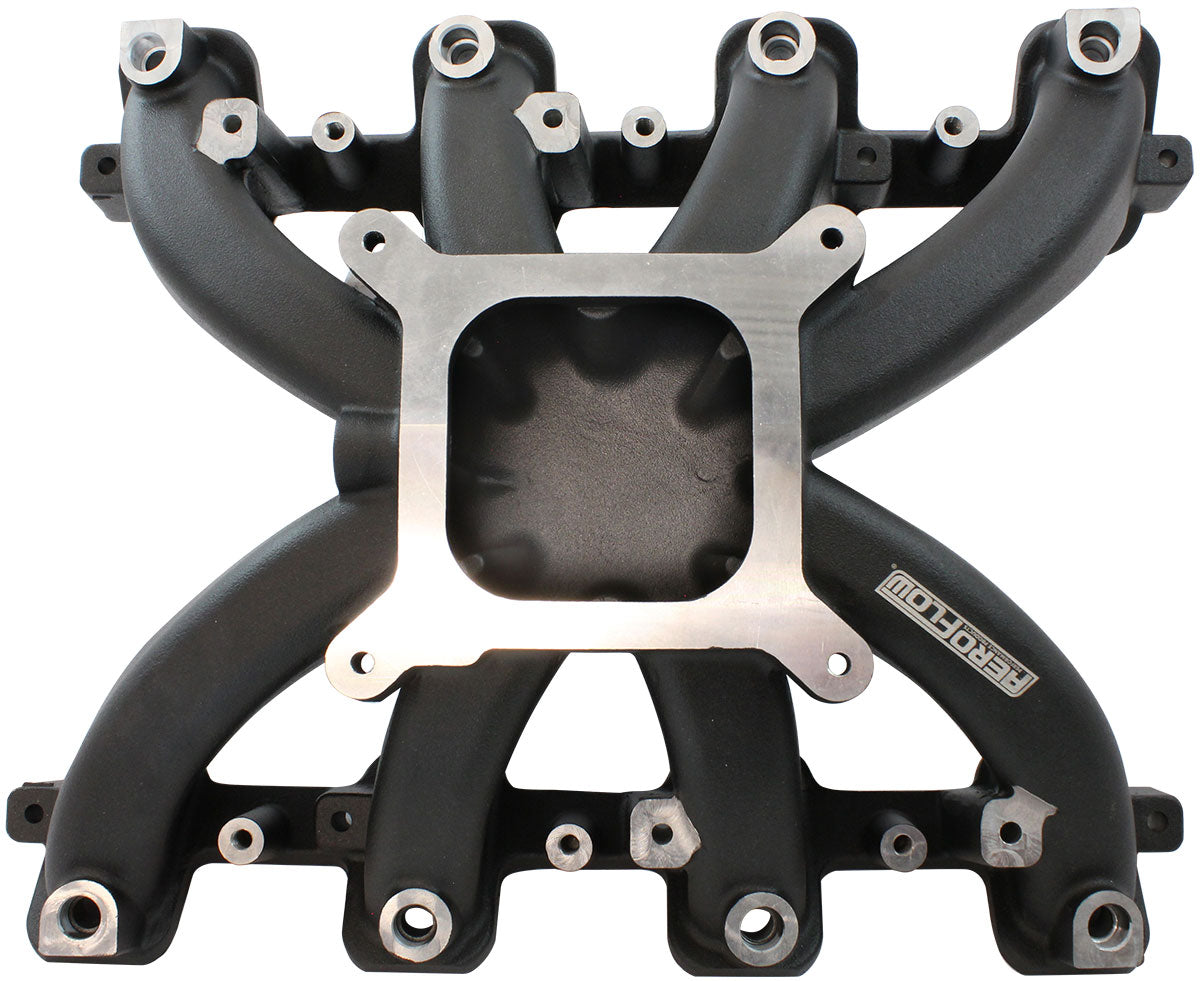 GM LS Carby Intake Manifold Rectangle Port EFI LS3 Black AF6250-6000 - Aeroflow