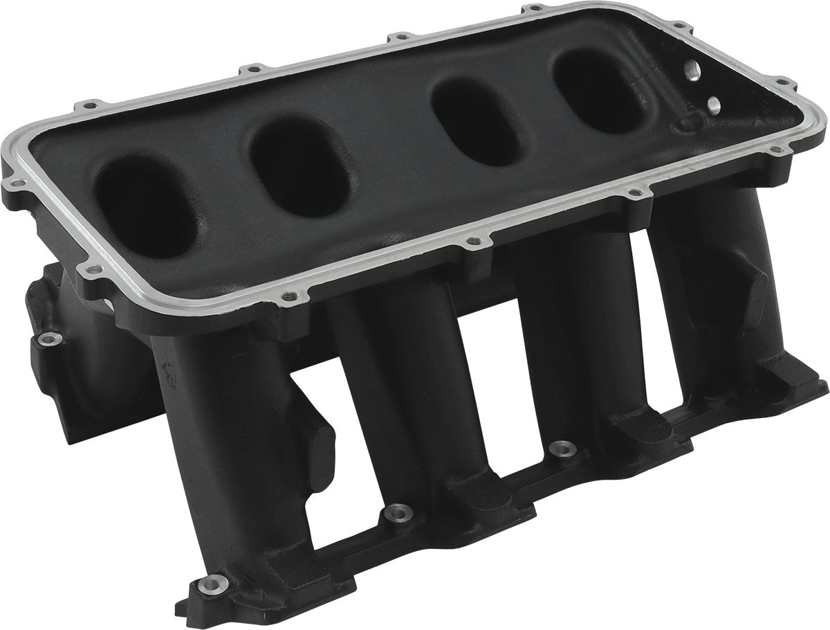 Hi Rise Non EFI GM LS Base Modular Intake Mani Cathedral Port Black AF6279-5002 - Aeroflow
