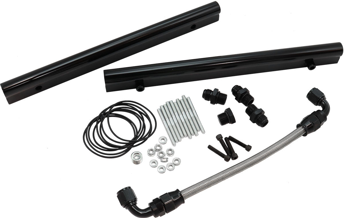 Hi Rise EFI GM LS Base Intake Modular Manifold Cathedral Port Black AF6279-5003 - Aeroflow