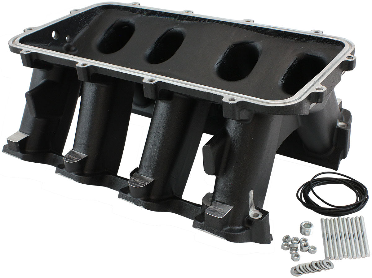 Hi Rise Non EFI GM LS Base Modular Intake Mani Rectangle Port Black AF6279-6002 - Aeroflow