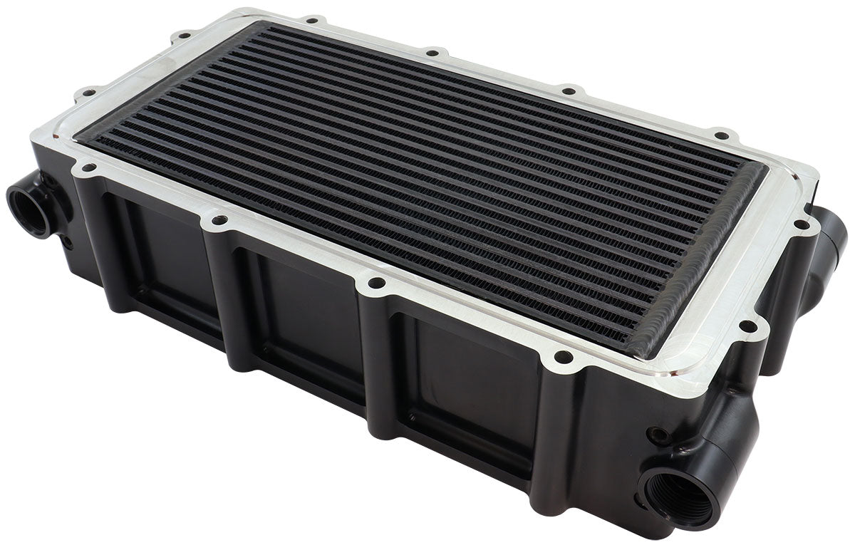 4" Water To Air Modular Intake Manifold Intercooler -16AN ORB Black AF6288-0000 - Aeroflow