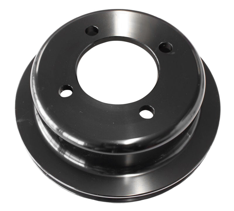 Billet Crank V Pulley 4 Bolt Black Suit 302 351C Ford AF64-2024BLK - Aeroflow
