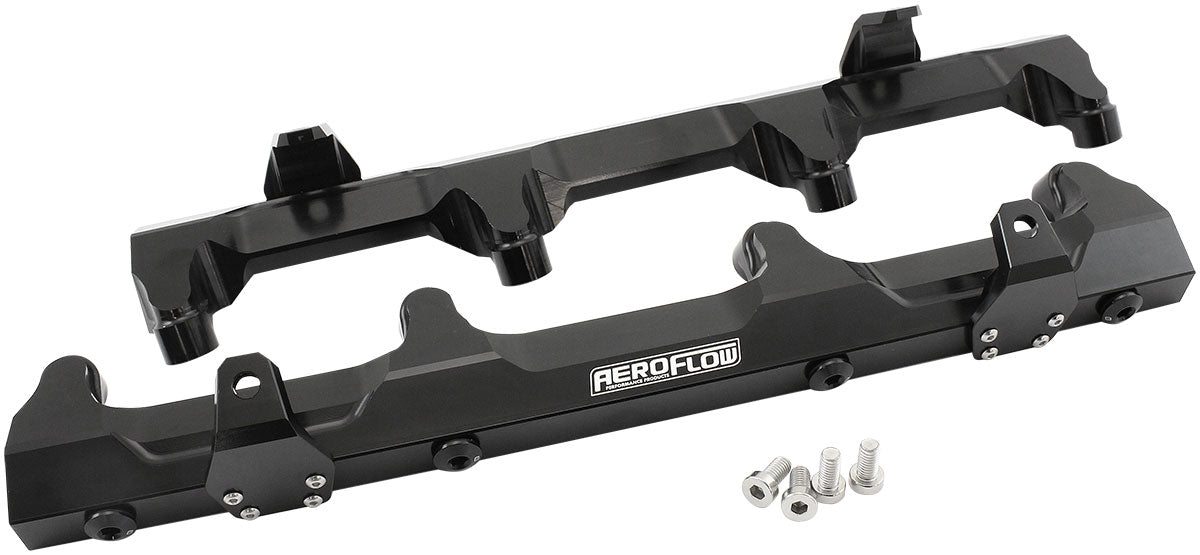 GM LSA Supercharged Fuel Rail -8ORB Inlets / Outlets Billet AF64-2124BLK - Aeroflow