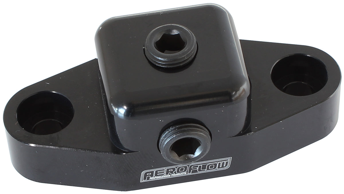 GM LS Oil Port Adapter Allows Twin Turb, Singl Turb & Gauge AF64-2189BLK - Aeroflow