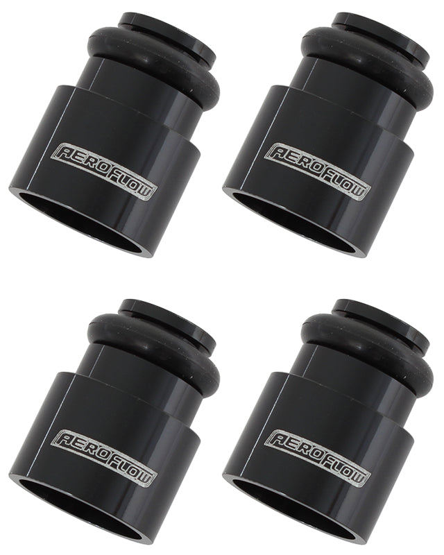 Injector Adapter Short 14mm TO14mm Fuel Rail 4 Pack Black AF64-2887 - Aeroflow