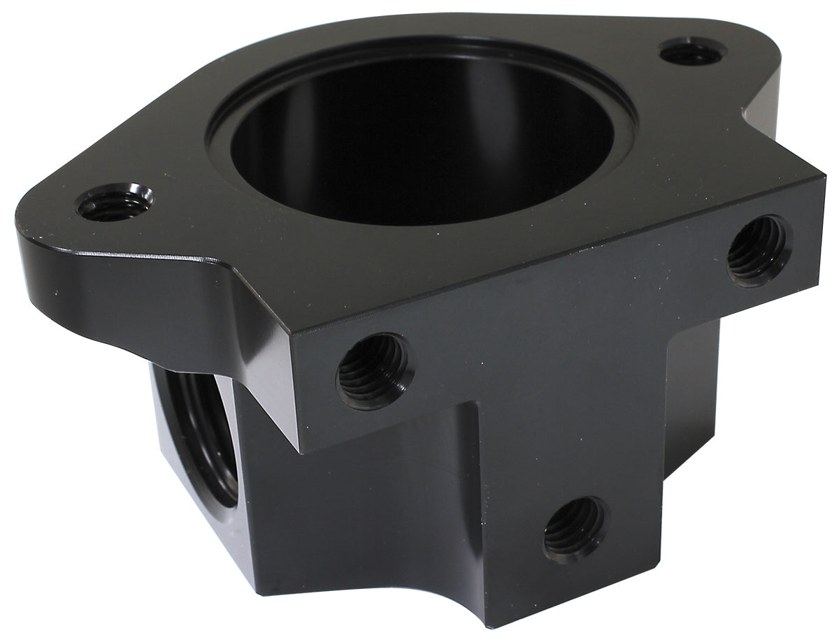 Billet Remote Thermostat Housi -12ORB Ports Each Side Chev AF64-3043BLK - Aeroflow