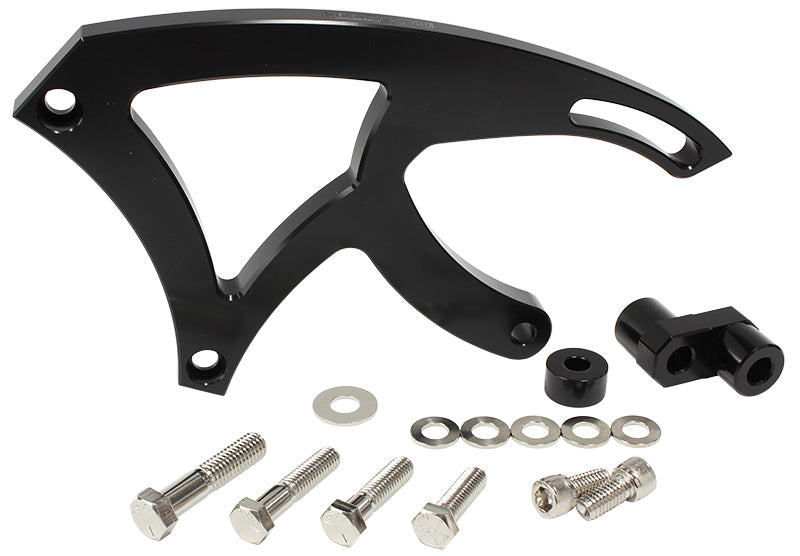 Black Clev Power Steer Bracketsuit Saginaw P/Steer Pumps AF64-4009BLK - Aeroflow