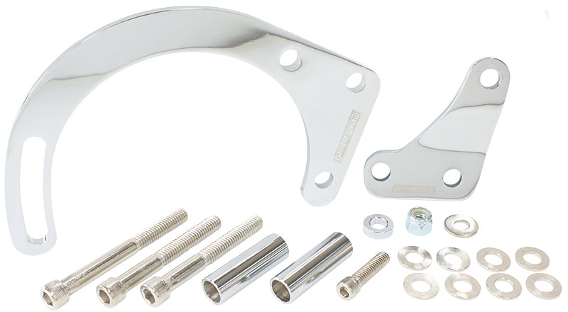 Low Mount Alt Bracket Chrome S/B Chev With Short Water Pump AF64-4015 - Aeroflow