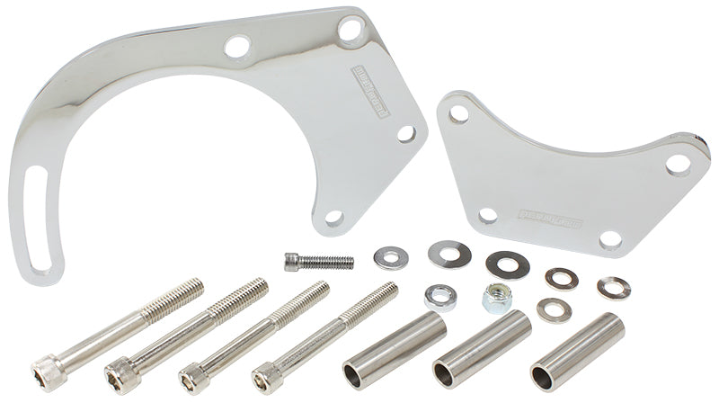 Low Mount Alt Bracket Chrome B/B Chev With Short Water Pump AF64-4017 - Aeroflow