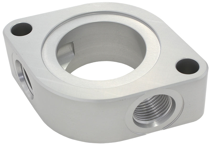 Chev Thermostat Water Neck Spacer With 2 x -8ORB Aux Port AF64-4051 - Aeroflow