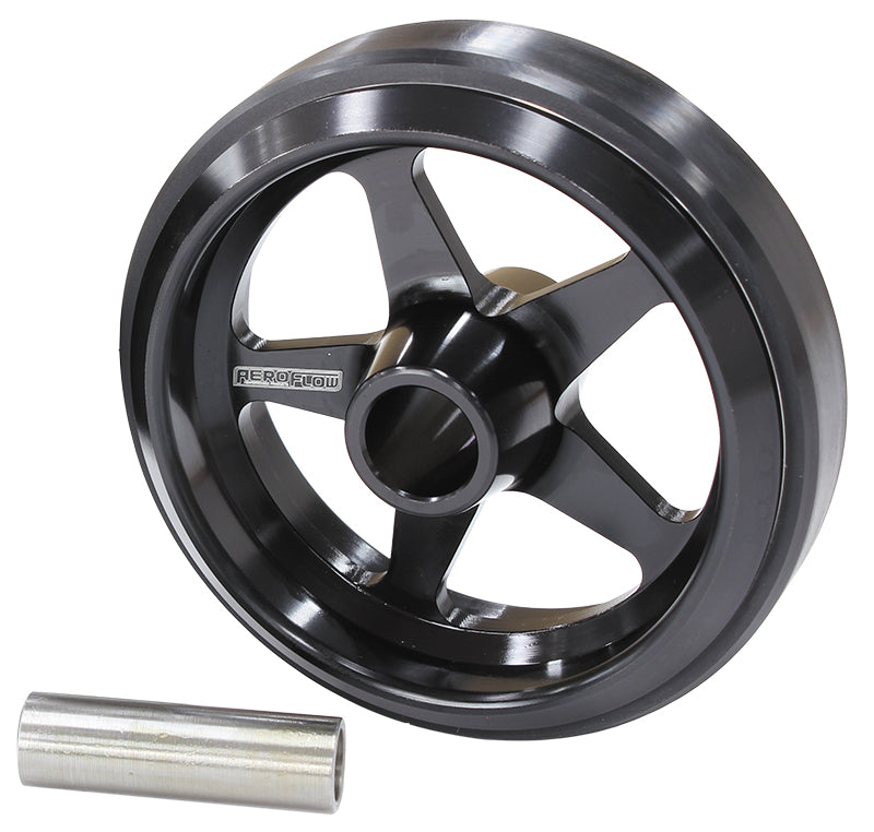 Billet Wheelie Bar Wheel 10000ft/lbs Load 3/8-1/2 Sleev AF64-4360BLK - Aeroflow