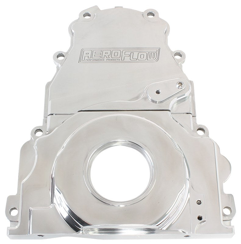 Holden / Chev LS Billet 2 Piece Timing Cover Polished AF64-4361P - Aeroflow