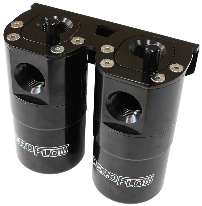 Dual Catch Can -10ORB Air / Oil Separator Diesel AF64-4364BLK - Aeroflow