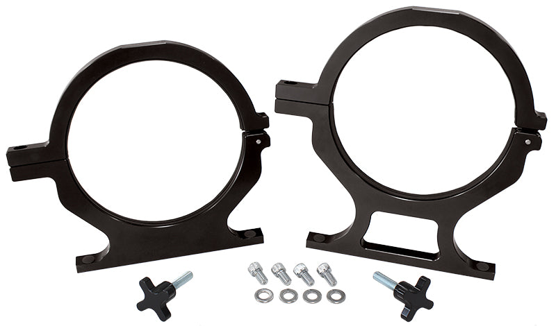 Nos Bottle Billet Brackets Pair Black Nitrous 10LB & 15LB AF64-5000BLK - Aeroflow