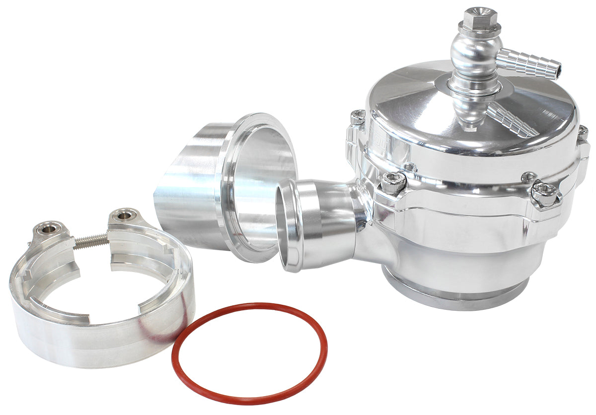 50mm Plumb Back Blow Off Valve Polished V-Band With 34mm Barb AF64-5051 - Aeroflow