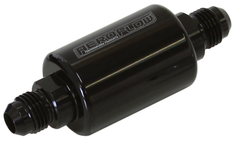 Filter 40 Micron Black -6AN 1.25" x 3" Notes AF66-2052BLK - Aeroflow