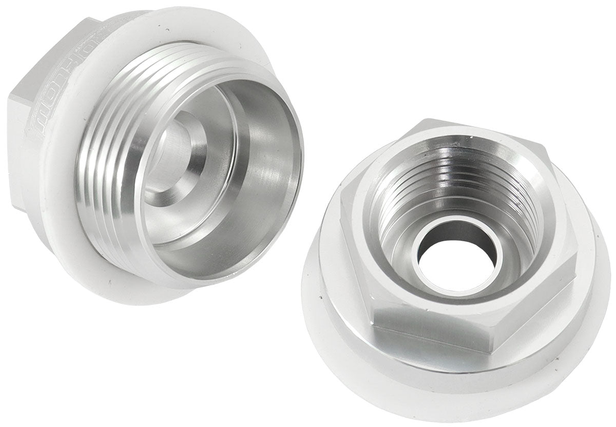 Holley Carb Inlet Fitting Silver Male 7/8-20" To 5/8-18" AF700-03S - Aeroflow
