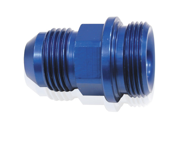 Holley Inlet Fitting -6AN Blue 7/8" x 20 To -6AN Short AF700-06 - Aeroflow