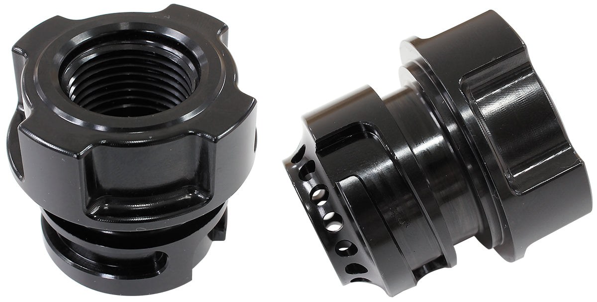 GM LS Oil Fill Cap Breather PCV Vent Screw In -10AN OEM AF708-10-10BLK - Aeroflow
