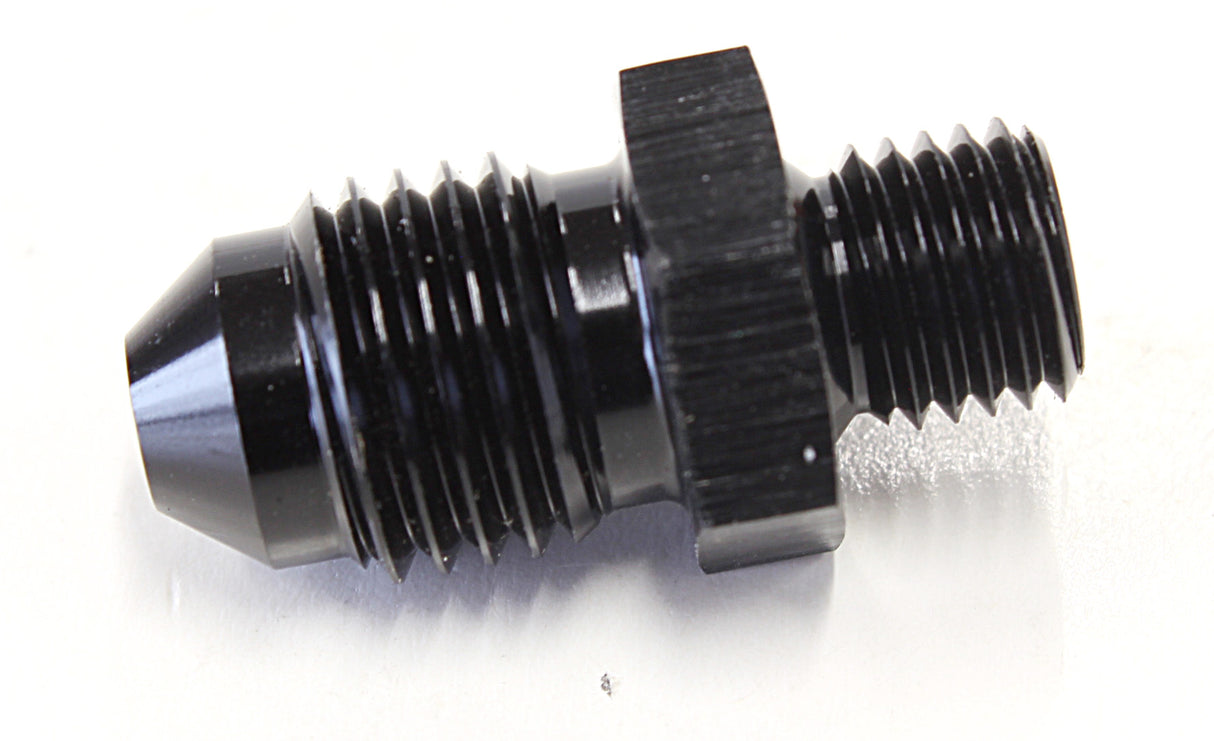 Metric M8 x 1.0mm To -4AN Black Male M8 x 1.0mm To -4AN AF728-04BLK - Aeroflow
