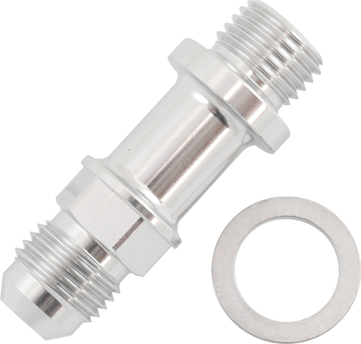 Metric M14 x 1.5mm To -6 Long Extension 51mm Silve Male -6AN AF732-06LS - Aeroflow