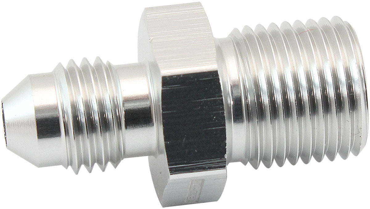 Metric M14 x 1.25mm To -4AN Silver Male M14 X1.25mm To -4 AF742-04S - Aeroflow
