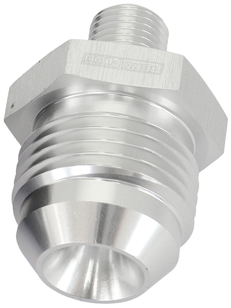 Metric M10 x 1.0mm To -10AN Silver Male M10 x 1.0mm To -10AN AF743-10S - Aeroflow