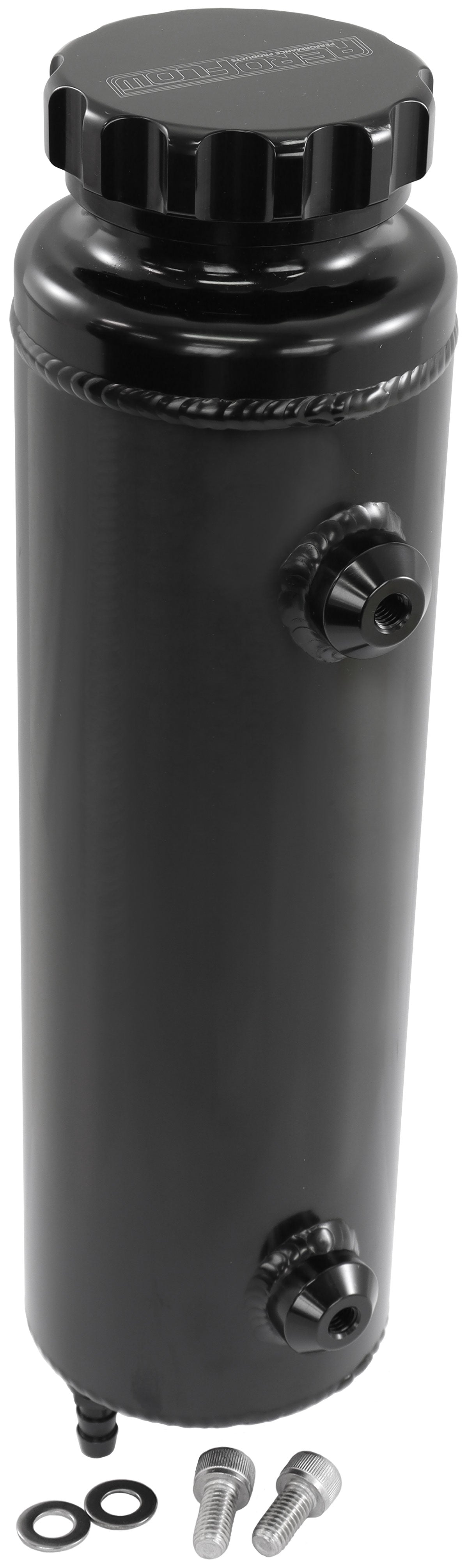 Universal Radiator Overflow Tank 12" x 3.5" -4ORB Black AF77-1115BLK - Aeroflow