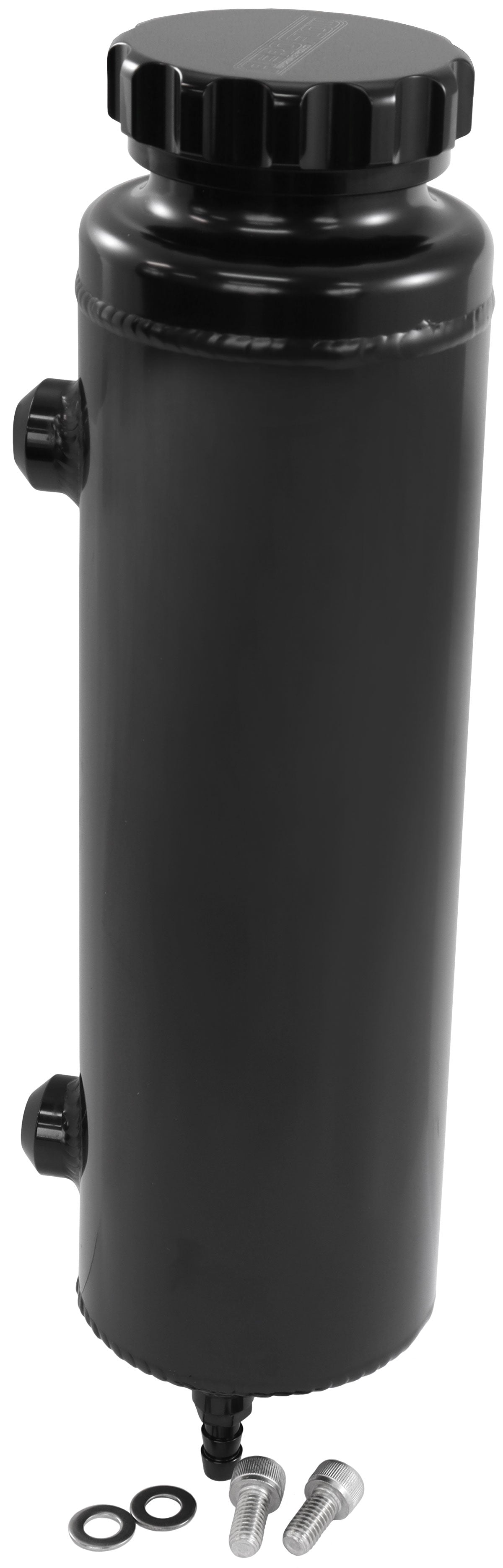 Universal Radiator Overflow Tank 12" x 3.5" -4ORB Black AF77-1115BLK - Aeroflow