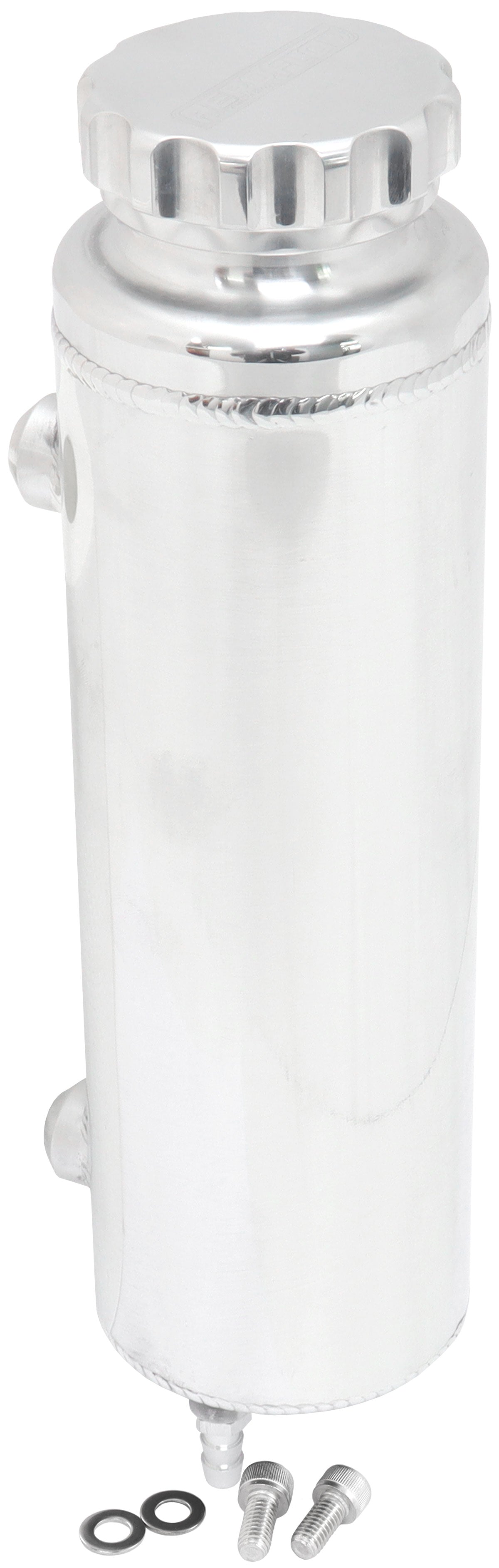 Universal Radiator Overflow Tank 12" x 3.5" -4ORB Polished AF77-1115 - Aeroflow