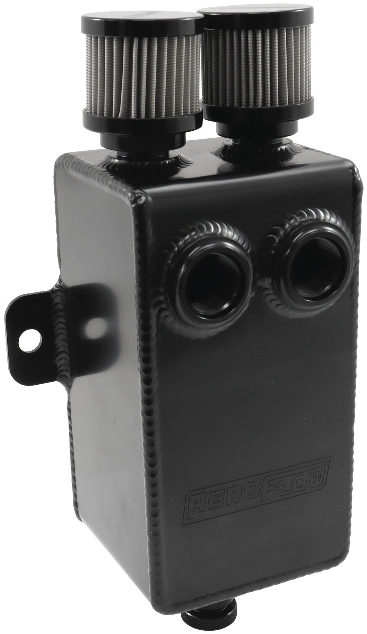 1L Breather Dual -10ORB Dual -10AN Breathers Tank Catch Can AF77-2020BLK - Aeroflow