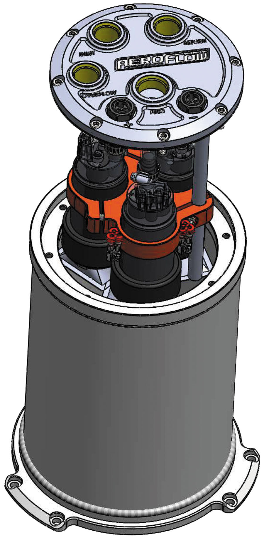 Single, Twin Or Triple Round Surge Tank 40mm Pumps Black AF77-4056BLK - Aeroflow