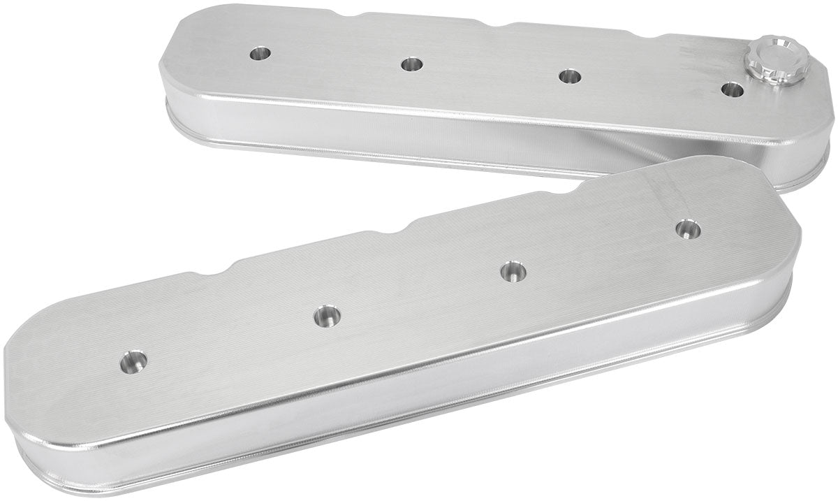 GM LS Billet Valve Covers Pairraw No Logo No Coils AF77-5011 - Aeroflow