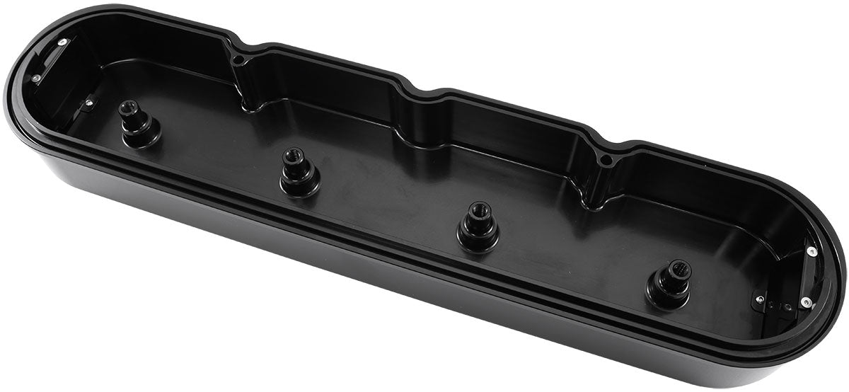 GM LS Billet Valve Covers Pair Black No Logo No Coils AF77-5011BLK - Aeroflow