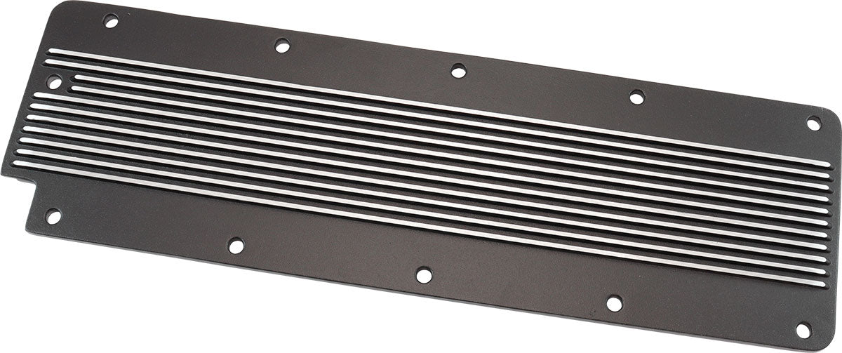 GM LS2 Finned Valley Plate Cover Black Cast Alloy LS3 LSX - AF77-5028 Blk AF77-5028BLK - Aeroflow