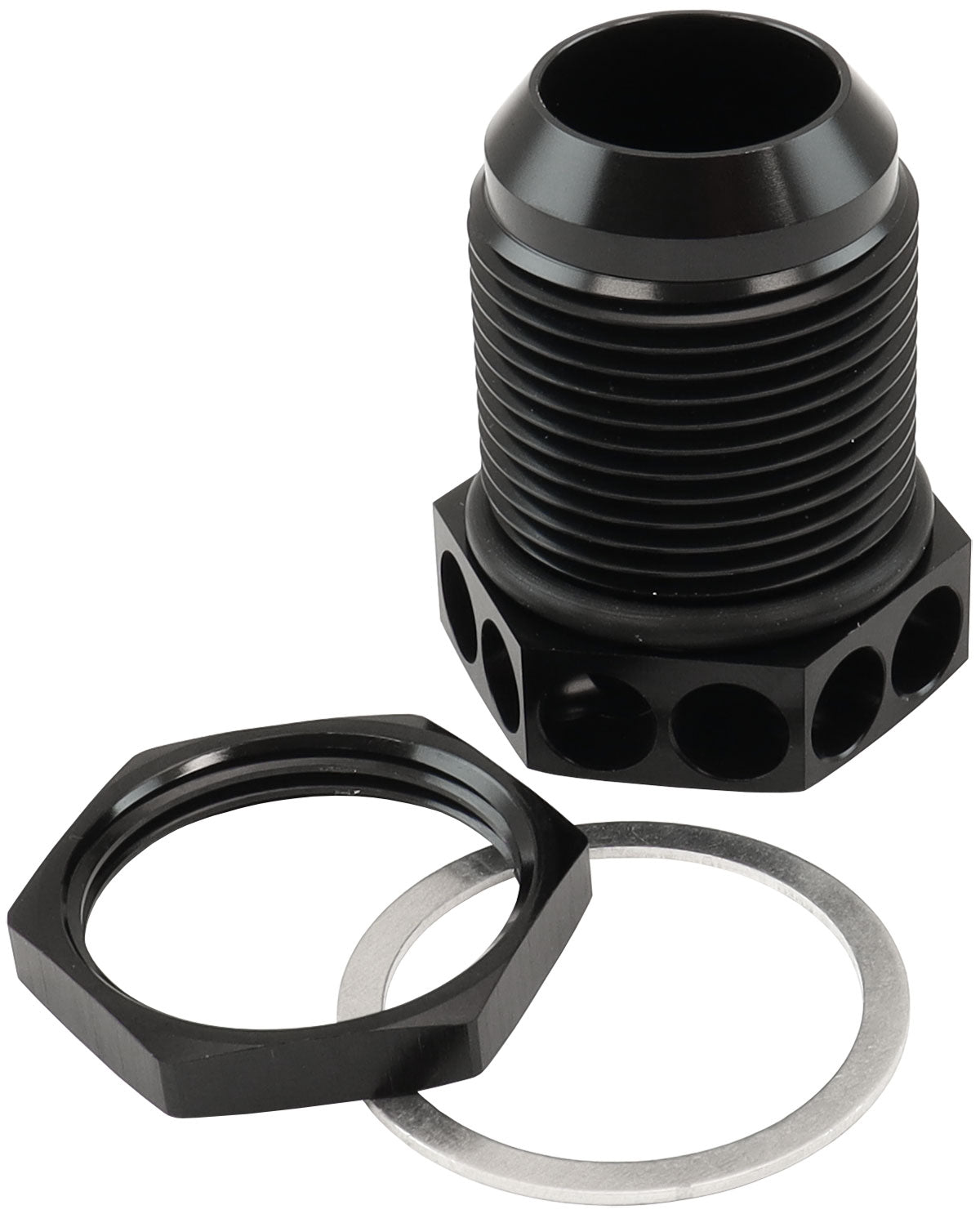 Bolt In -12AN Breather Cast Or Fabricated Covers Black AF777-12BLK - Aeroflow