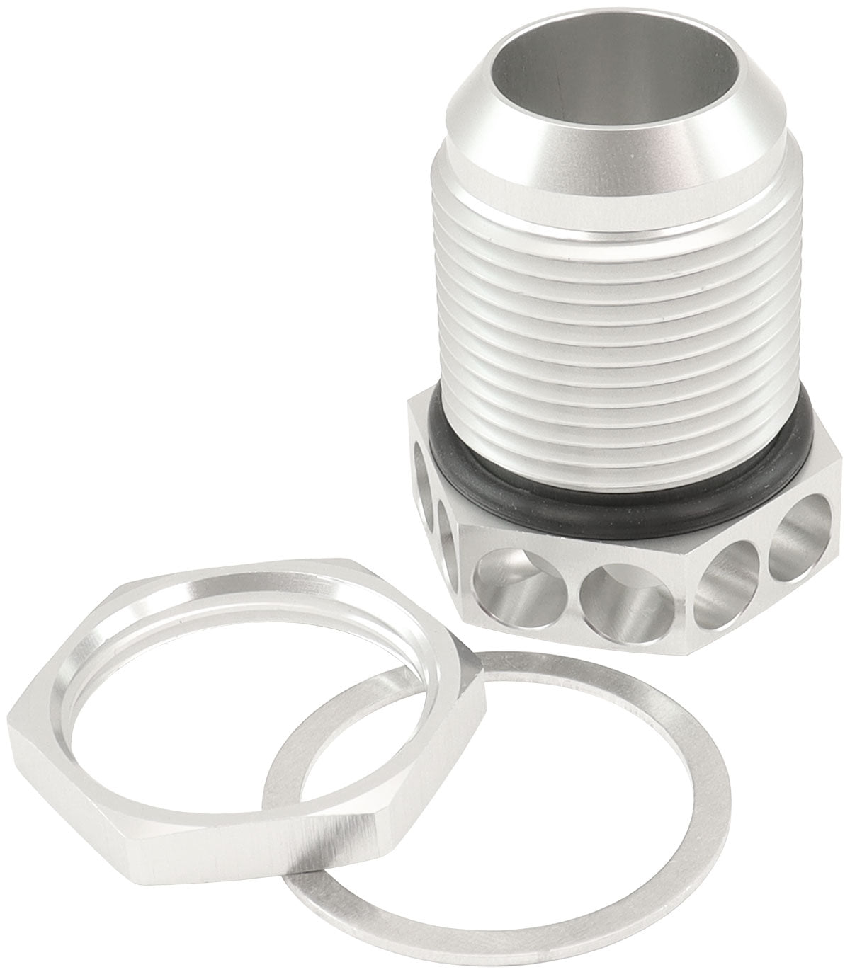 Bolt In -16AN Breather Cast Or Fabricated Covers Silver AF777-16S - Aeroflow