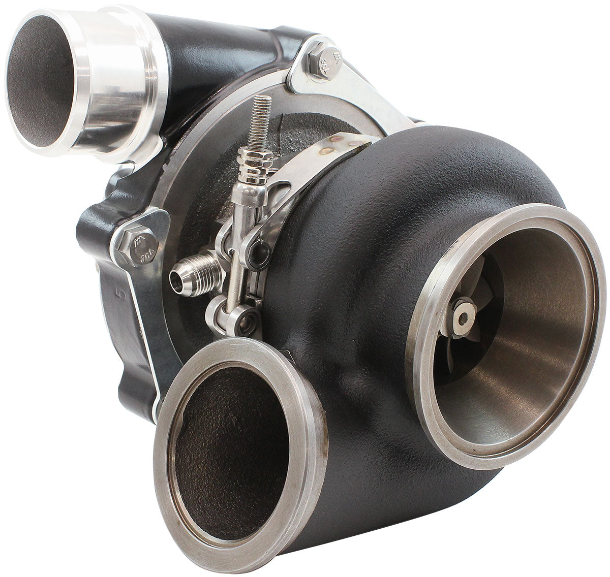 Boosted 4849.72 V-Band Flange V-Band Outlet G25-550 Black AF8005-2010BLK - Aeroflow