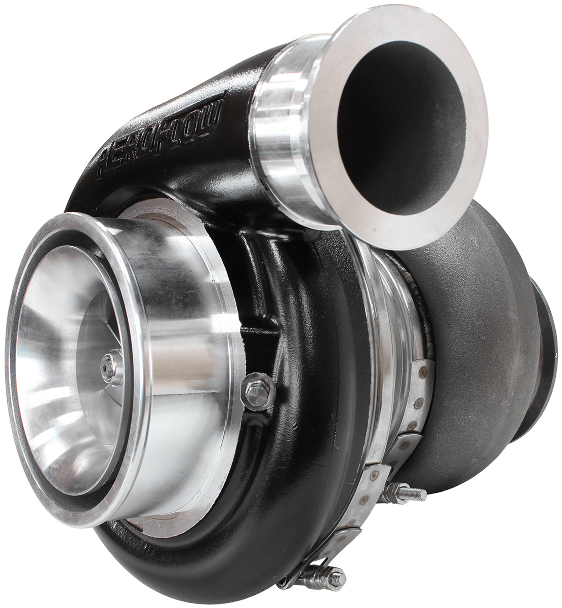 Boosted 7588 1.25 T4 Twin Entry V-Band Outlet BW S475 Black AF8005-4027BLK - Aeroflow
